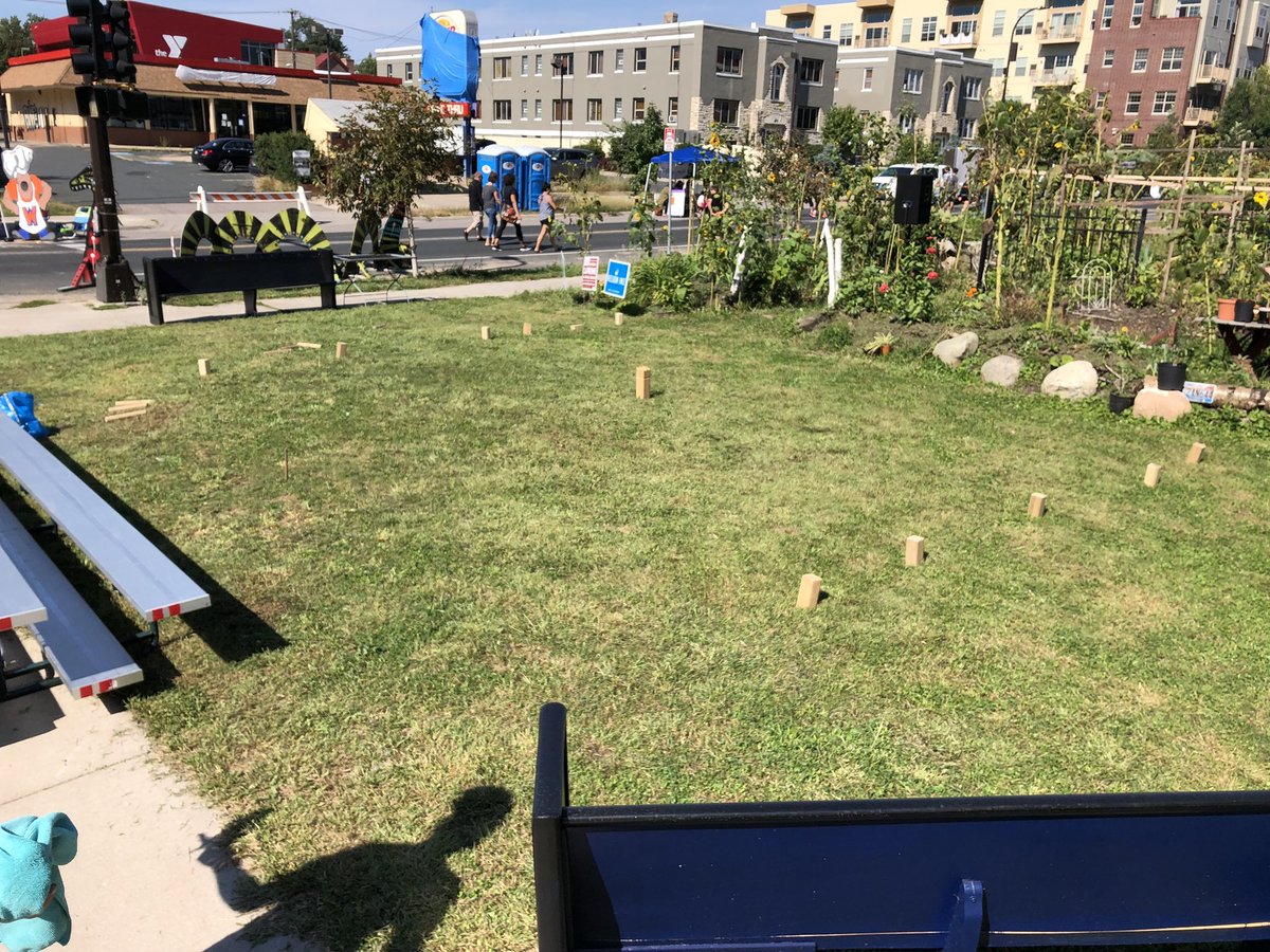 Woot woot here we go! <a href="/OpenStreetsMPLS/">Open Streets MPLS</a> #kubb