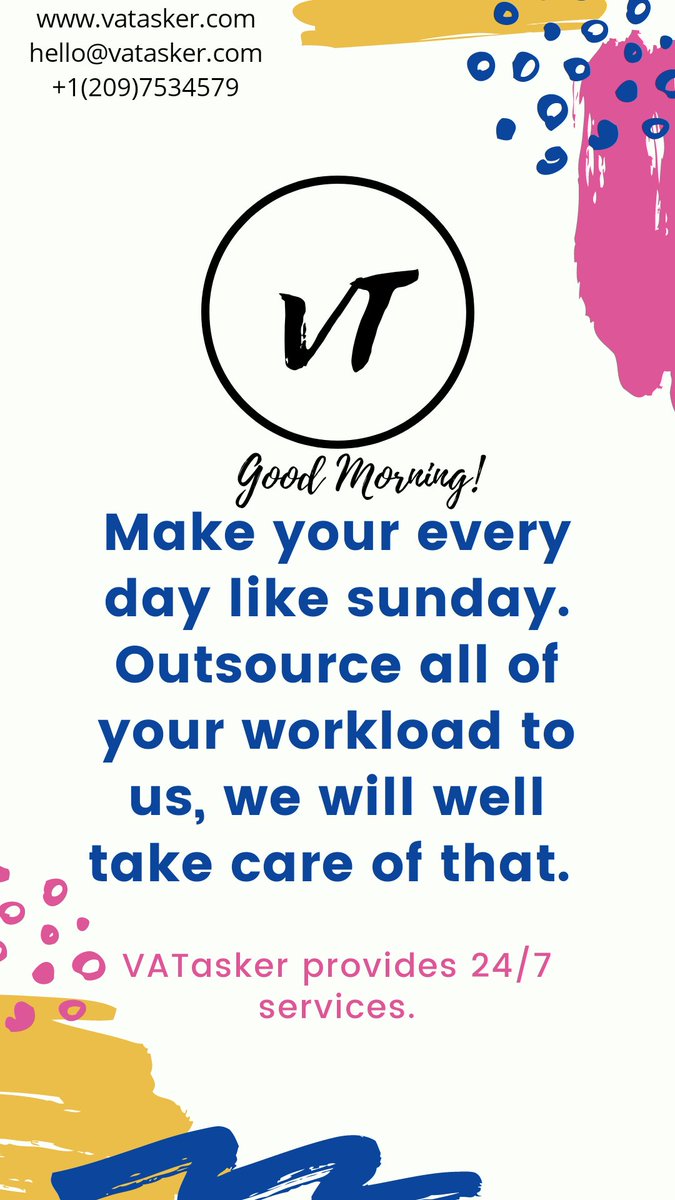 TaskerVa's tweet image. VATasker provides 24/7 services including Saturday and Sunday. Outsource all of your workload to our expert virtual assistant team and enjoy your weekend. They will well take care of that.
To register click: vatasker.com/register/
Happy sunday 😊
#virtualassitant #affordable
