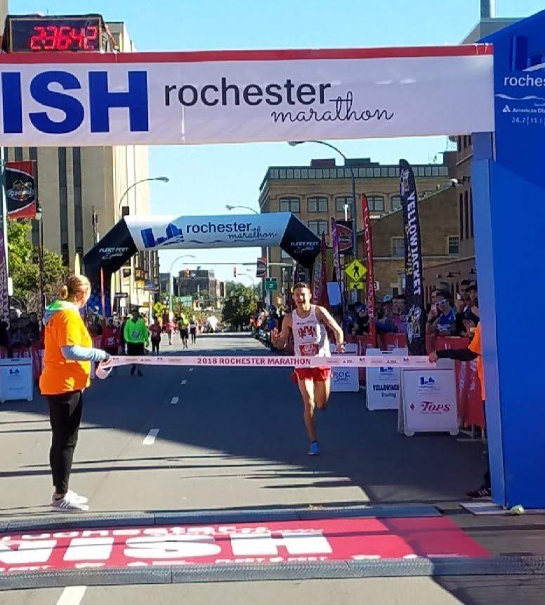 CCCSDxc's tweet photo. Congrats to former CCXC runner Greg Selke on winning the 2018 Rochester Marathon this morning! I know that was a big personal goal. Glad to see the hard work pay off. @CCCSDathletics @CCCSDtandf @BergenRace @Coach_Chris21 #finishwithasmile https://t.co/V0S5cFbujB