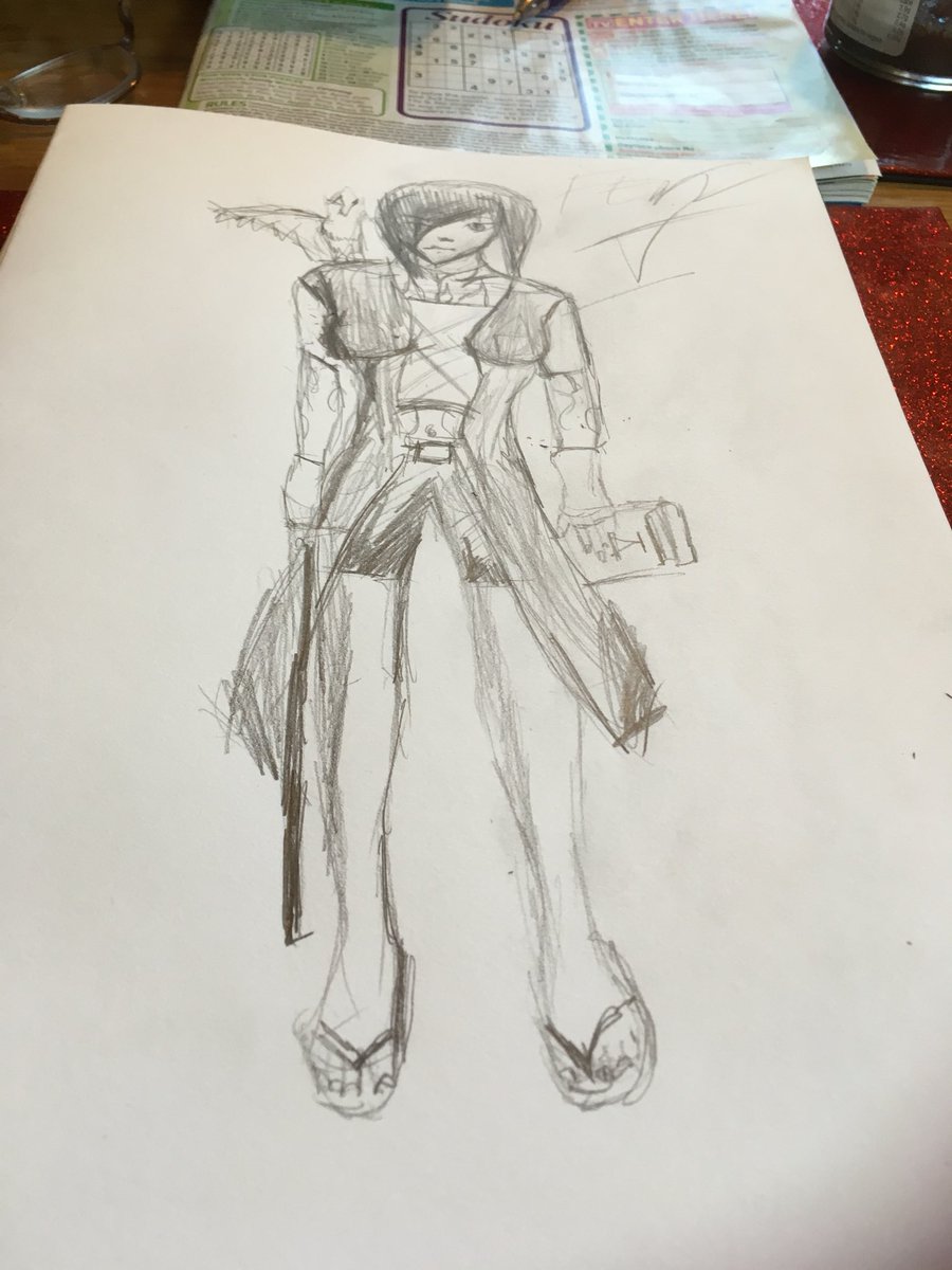 gamingirl2010's tweet photo. From the upcoming DMC a drawing of a female version of V #DevilMayCry5 #art https://t.co/HP3hSVXPV1