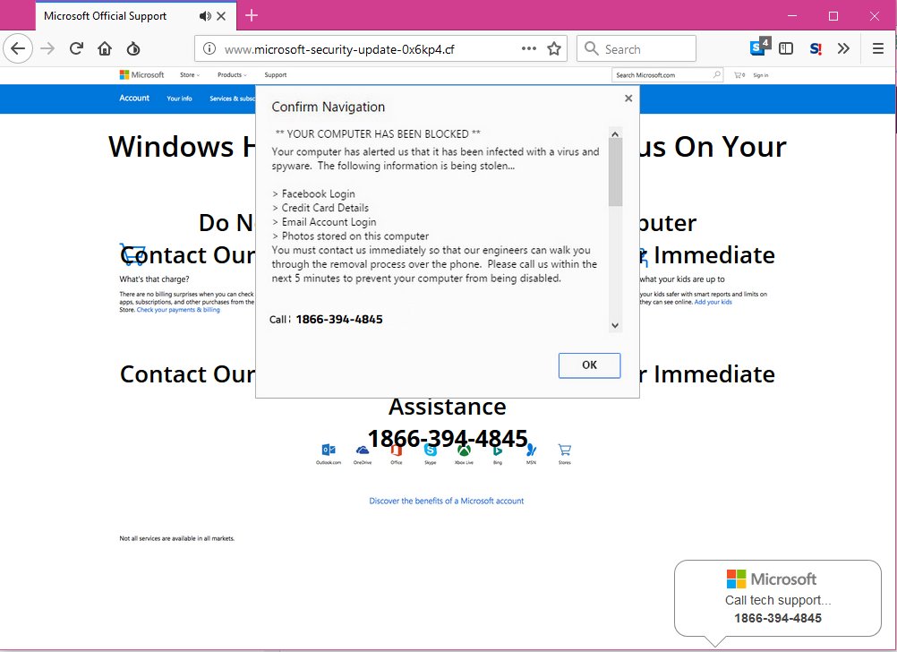 Do NOT call this phone number: 1866-394-4845. This is an attempt to steal your personal data and credentials.
#phishing