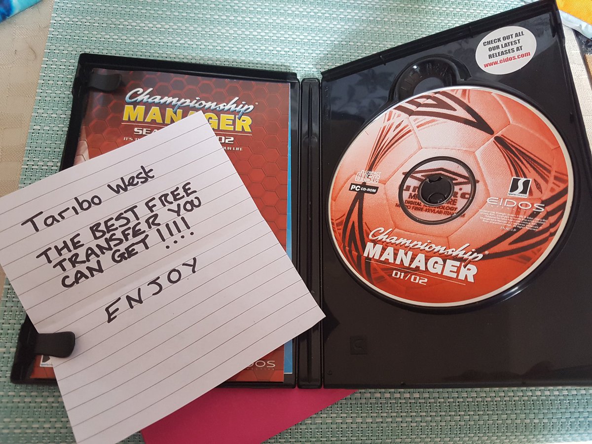 Jamie (@jpcalladine) on Twitter photo So the Championship Manager 01/02 I bought off eBay arrived with a little note... <a href="/champman0102/">CM0102 Forums ⚽</a> <a href="/cm0102legends/">Championship Manager 01/02</a> So the Championship Manager 01/02 I bought off eBay arrived with a little note... <a href="/champman0102/">CM0102 Forums ⚽</a> <a href="/cm0102legends/">Championship Manager 01/02</a>