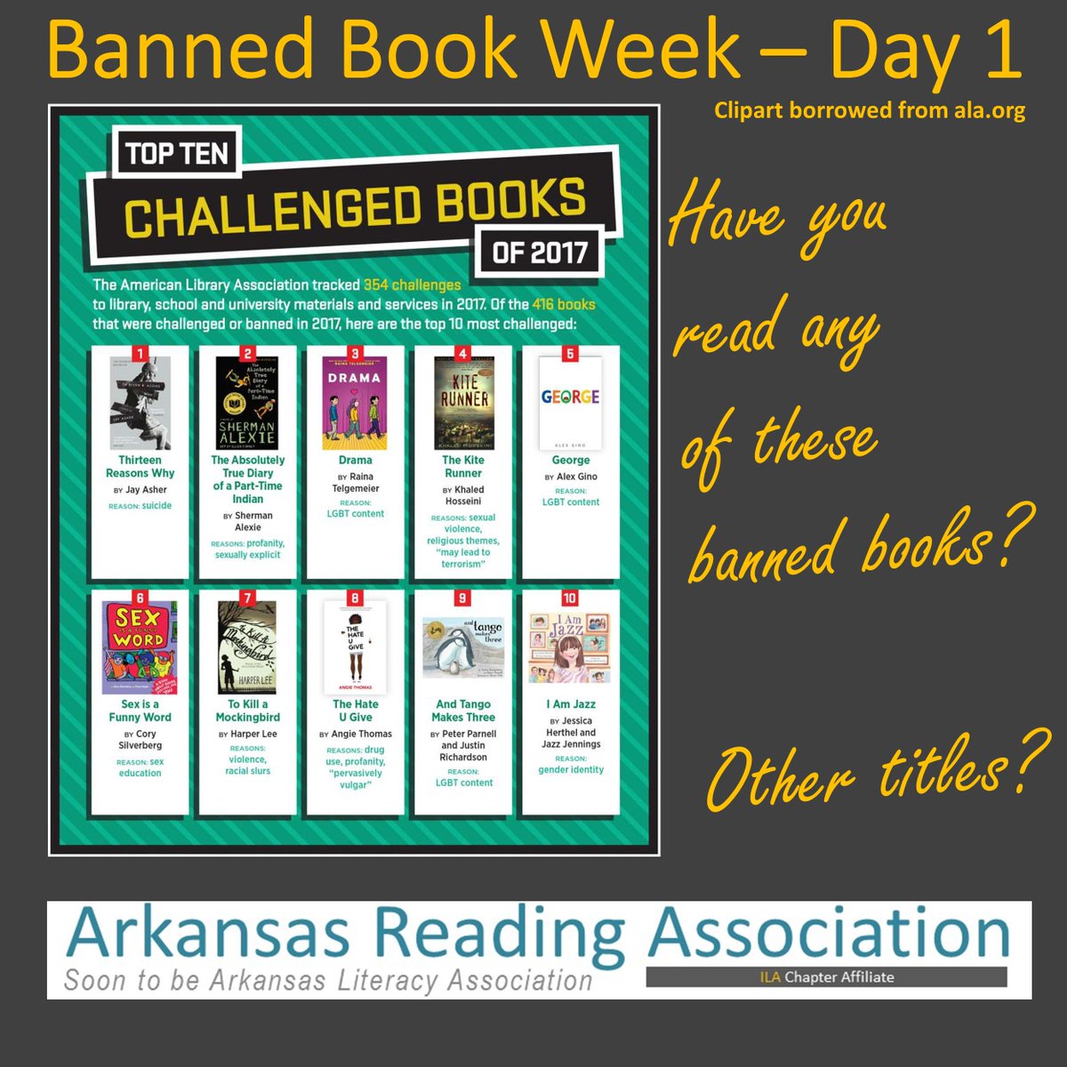 In recognition of Banned Book Week:  September 23-29...