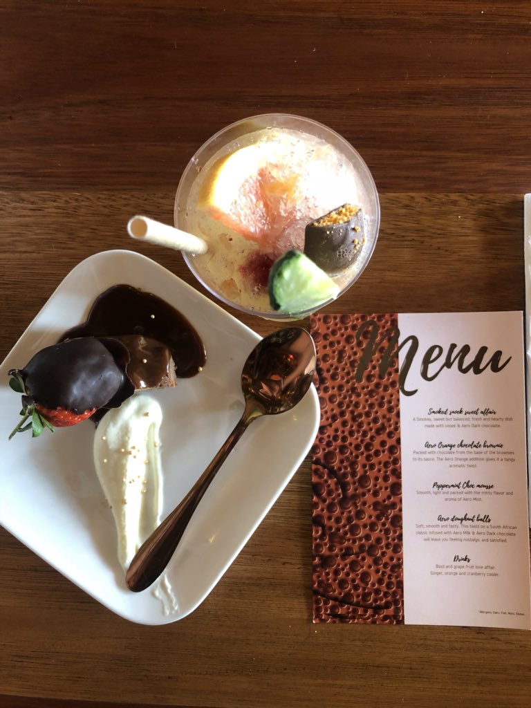 HeySenate's tweet photo. Aero Orange Chocolate Brownie π @aerosouthafrica @DeliciousFestSA #AeroMoments #AeroAtDelicious https://t.co/e74QJZuK66