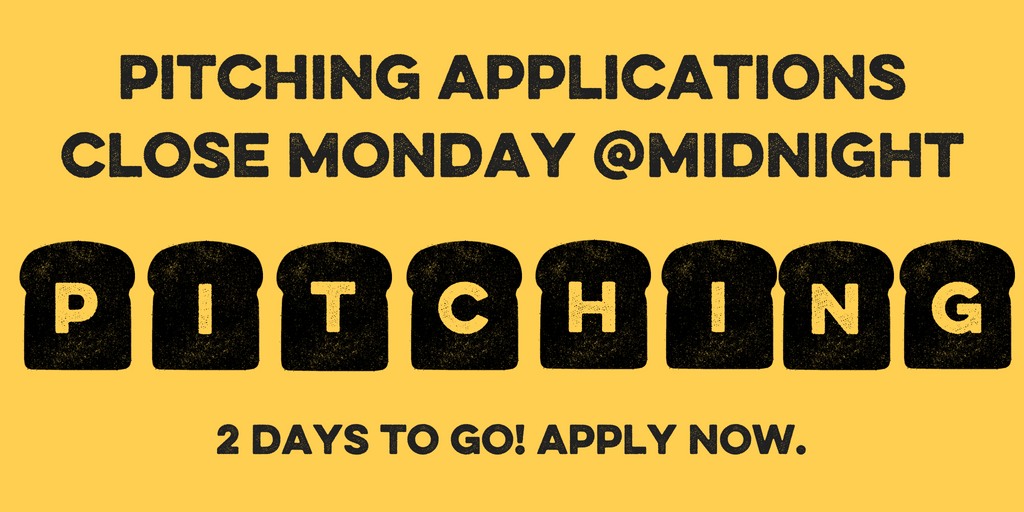 breadjamfest's tweet image. Pitching Applications close TOMORROW at midnight!  ⏳⏳
Get yours in before it's too late #Foodies . 

Remember you NEED to have purchased a #breadandjam ticket to apply, we will have to remove anyone come Monday night who has not done so , and that would make us sad 😥 
 💛
