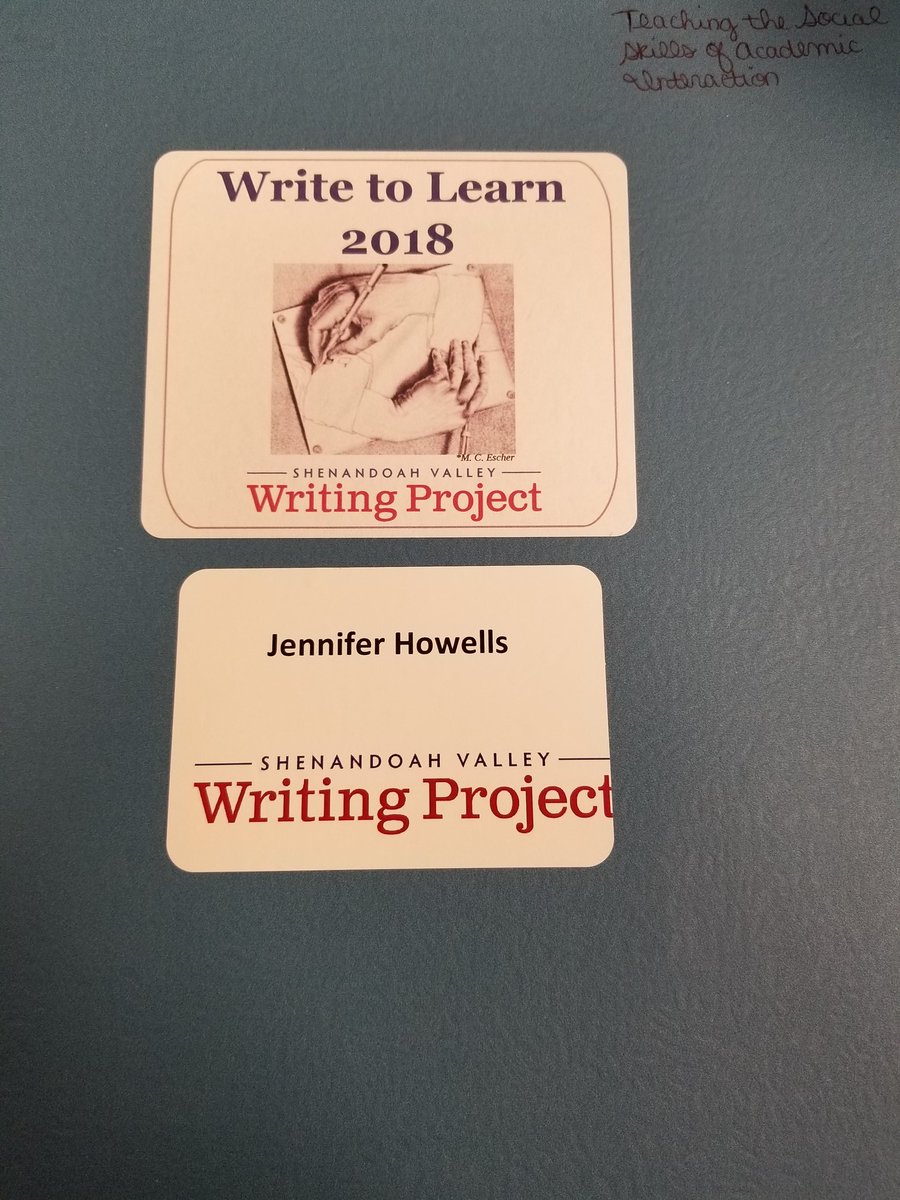 mrsjhowells's tweet photo. Spent my Saturday presenting at #SVWP annual Write to Learn Conference at Shenandoah University. What an excellent day and I have so many ideas that I can't wait to take back to my classroom. https://t.co/W10m7cHBMx