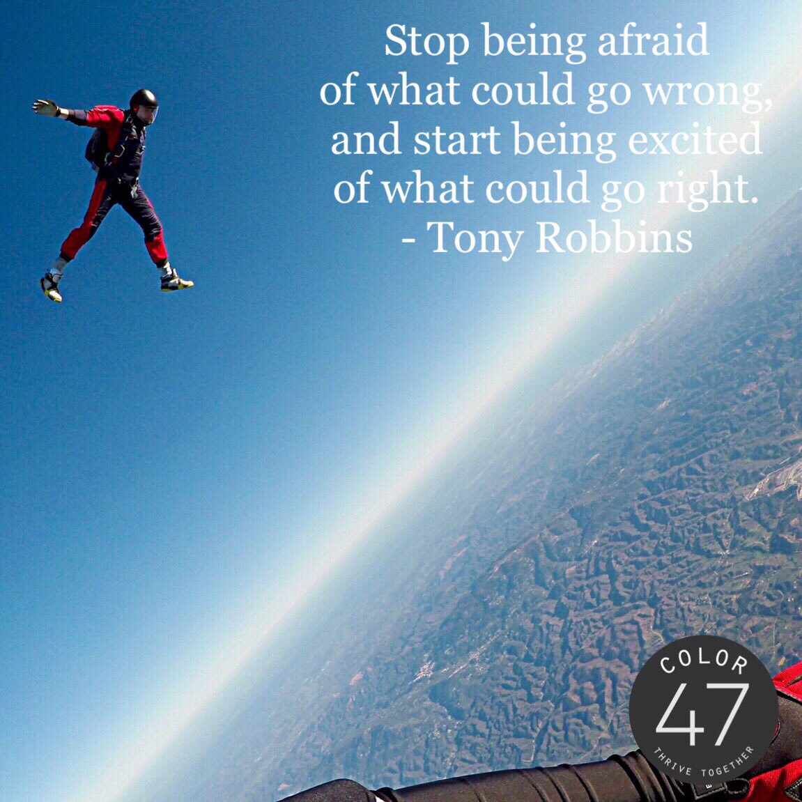 @color47_ Community 
So much of what we want to do or wish we would is hindered by fear of failure or the “what ifs”. What if you do more and worry less?
#color47 
#passion
#purpose 
#love
#community 
#courage 
#domore 
#facefear 
#tonyrobbins 📸: Kamil Pietrzak
