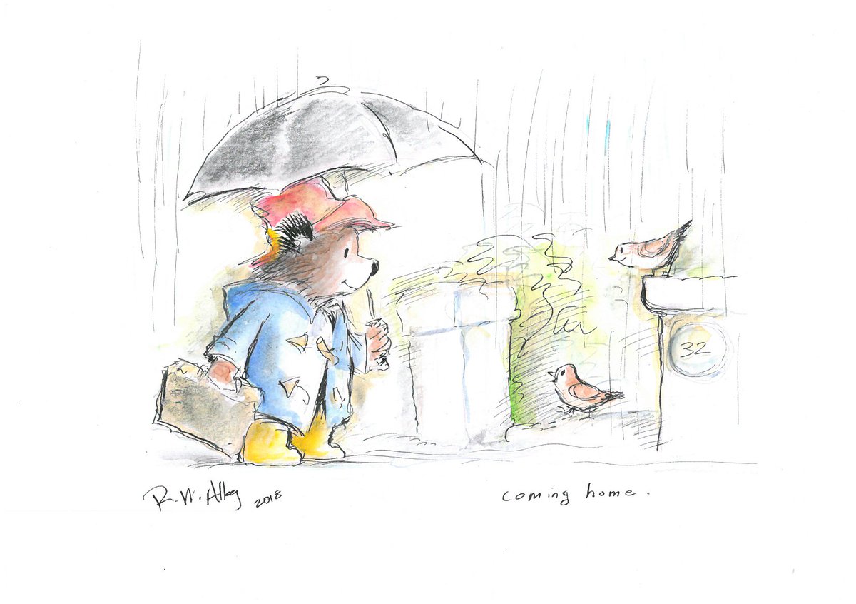DoodleDay's tweet photo. Whose front door is @paddingtonbear about to walk into? We'll find out when this #RWAlley sketch is sold in the @epilepsyaction #doodleday auction at 7pm tonight. 
Enter your bid 👉https://t.co/Vhqc9hkOE4 https://t.co/AWIpAWPDSA