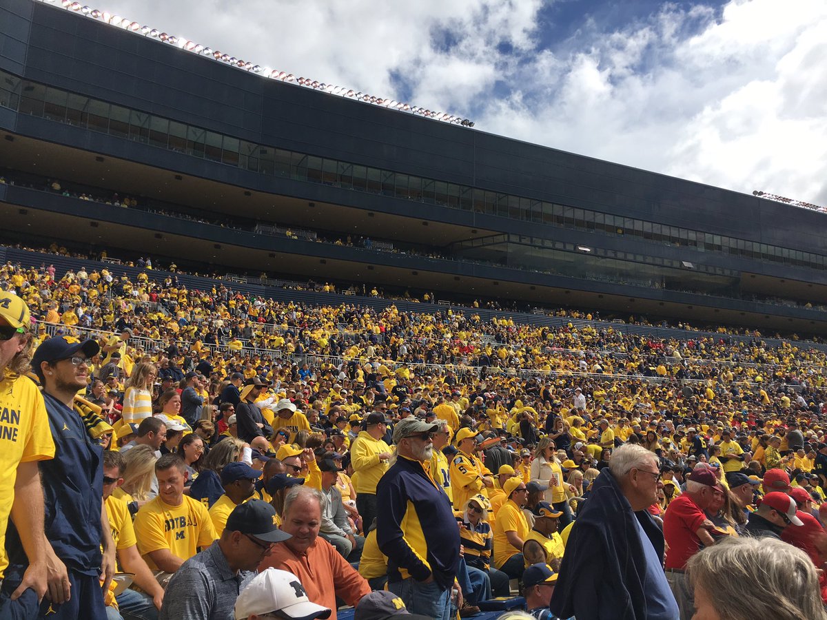 UMFootball7's tweet photo. Didn't tweet at all yesterday but that's because I got to see yesterday's massacre live. Great win. On to Northwestern. Go Blue! https://t.co/xEWjeEfOh6