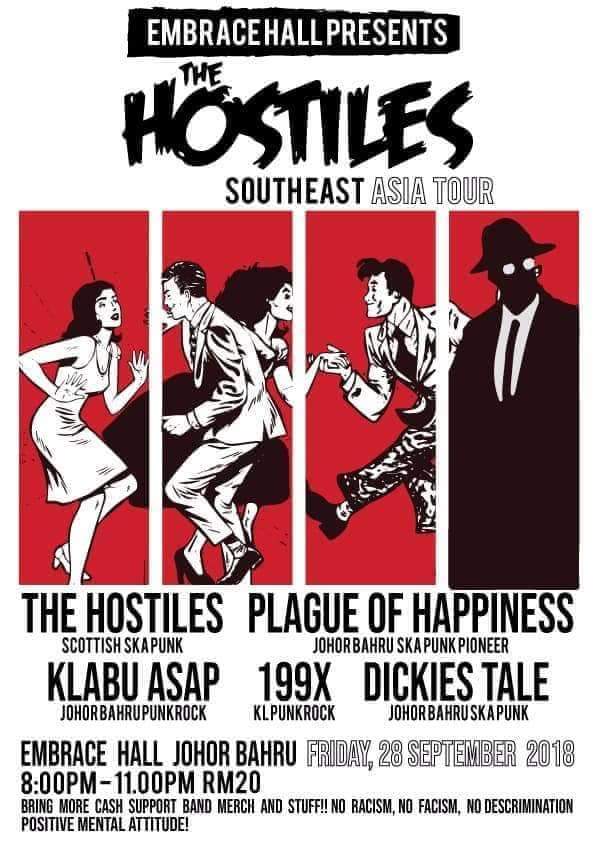 Jenn_Thompson's tweet photo. #JOHOR FRIDAY September28 @Hostileska SOUTHEAST ASIA TOUR 8pm @embracehallJBs #JB also ft. @Plaguetweets #KlabuAsap @199xband #DickiesTale https://t.co/VoiOlZu5q6