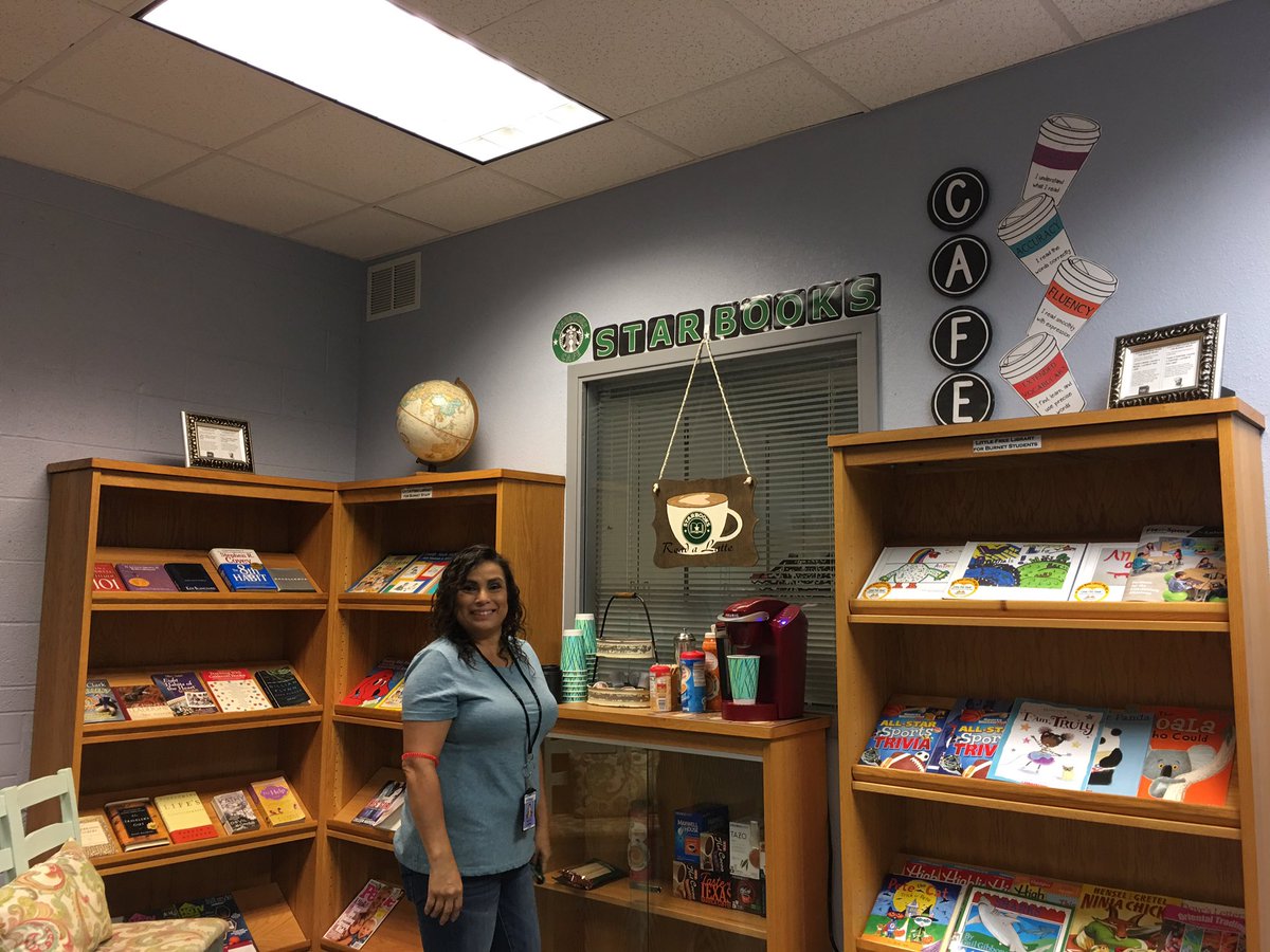 kelliew41's tweet photo. Stopped by @BurnetColts and visited the library to find a nice little coffee bar and reading nook  for staff and visitors. #ectransform @steelejanie30 @Kingaroo123 🐝💪🏼📚☕️ @EctorCountyISD https://t.co/1efePVwNXD