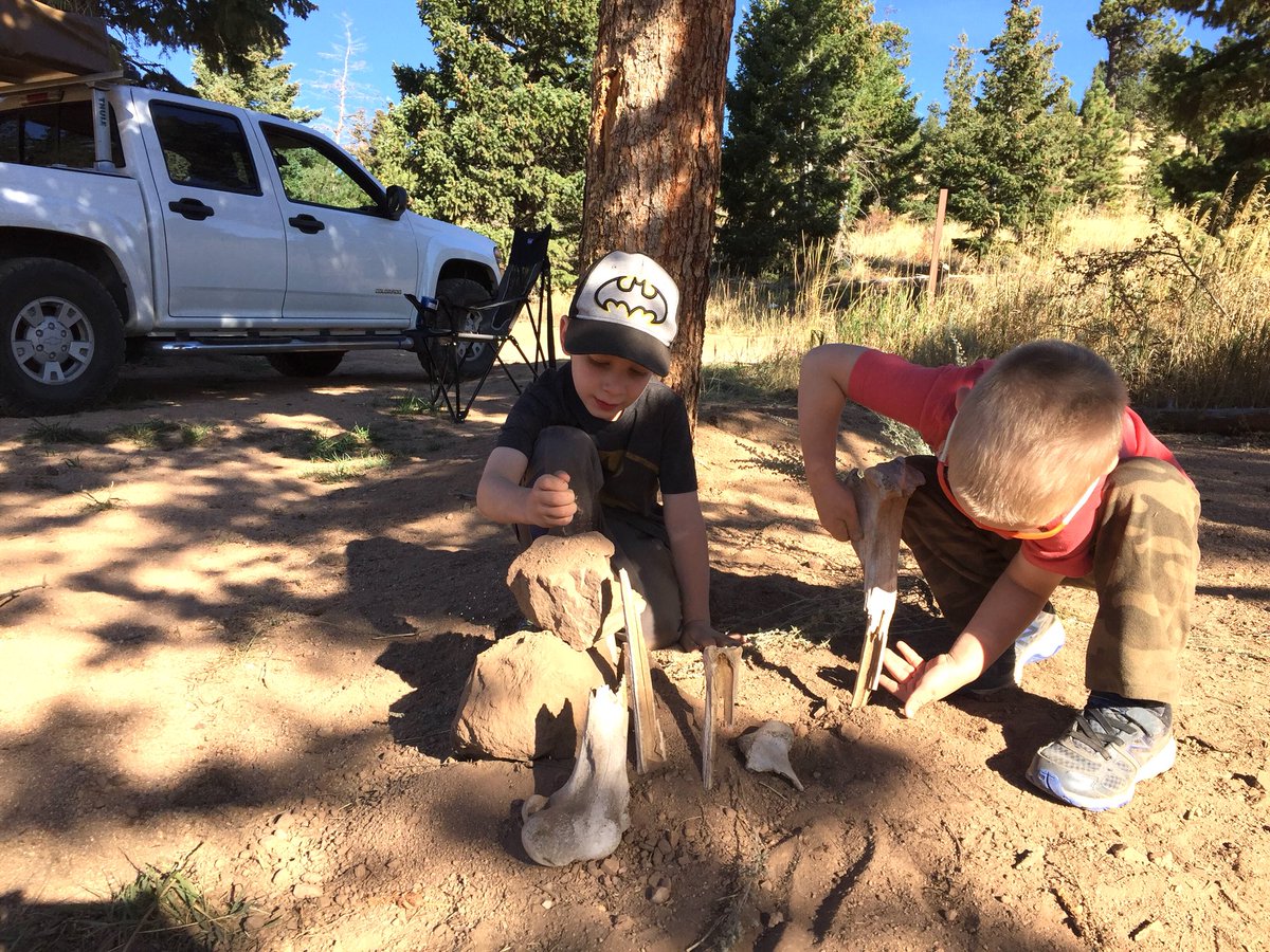 Filling bones with dirt after a night of rooftop tent camping.  #Colorado52