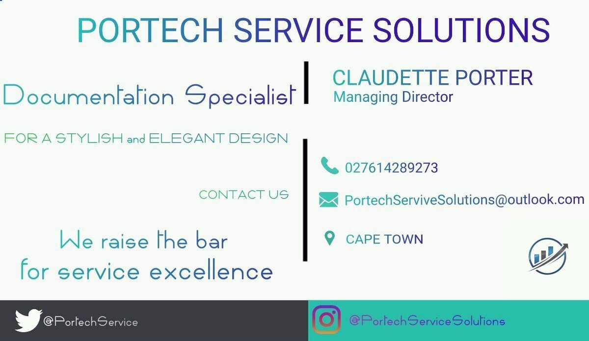 PortechService's tweet image. For all your PowerPoint presentation needs, country welcome guides, travel, booklets, brochures and catalogues contact us. Helping professionals and businesses across South Africa raise the bar for service solutions excellence.