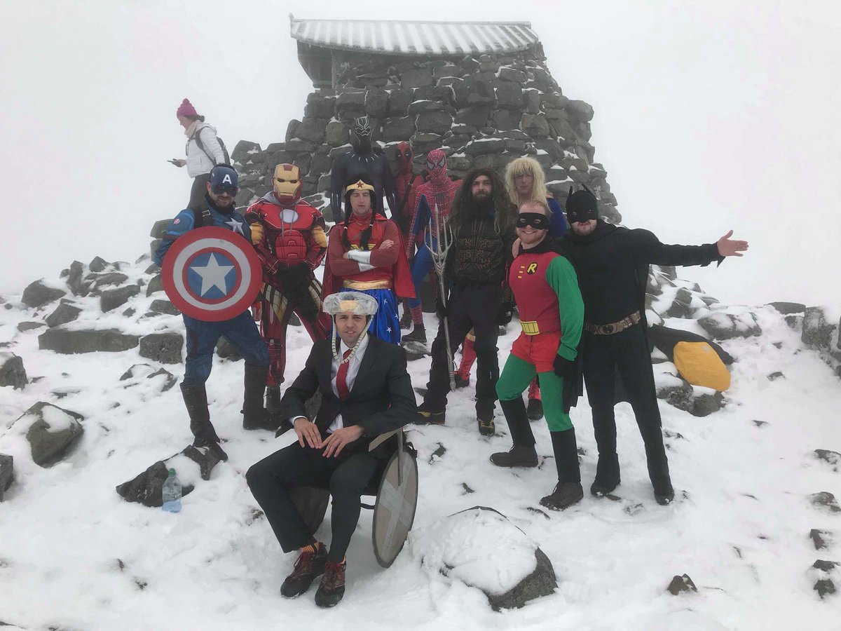 johnnyboy12706's tweet photo. Ben Nevis superhero climb smashed in 5hr 40 min for a great cause please retweet followers we need your support x #Marvel #Deadpool #BenNevis #FortWilliam #superheros #cosplay @JAAnderson92 @DucieBhoy https://t.co/2IjGtheE6v