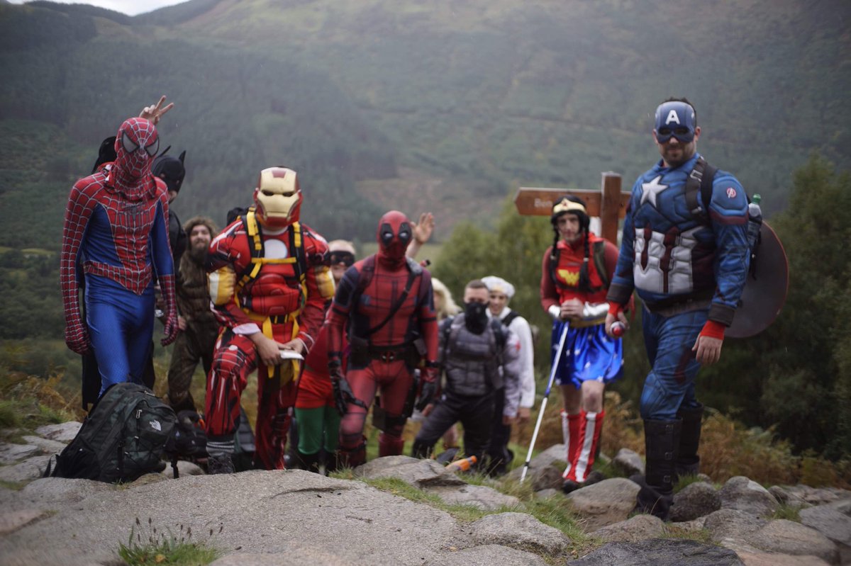 johnnyboy12706's tweet photo. Ben Nevis superhero climb smashed in 5hr 40 min for a great cause please retweet followers we need your support x #Marvel #Deadpool #BenNevis #FortWilliam #superheros #cosplay @JAAnderson92 @DucieBhoy https://t.co/2IjGtheE6v