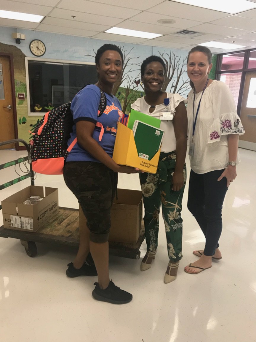 Vernee23's tweet photo. @DominionHosp Back to School Supply Drive in August!!  Staff and students were SO excited! #capldi5 https://t.co/EwrYXcj1sE