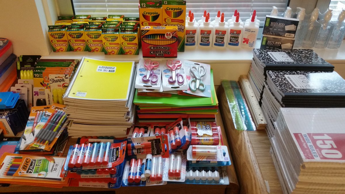Vernee23's tweet photo. @DominionHosp Back to School Supply Drive in August!!  Staff and students were SO excited! #capldi5 https://t.co/EwrYXcj1sE