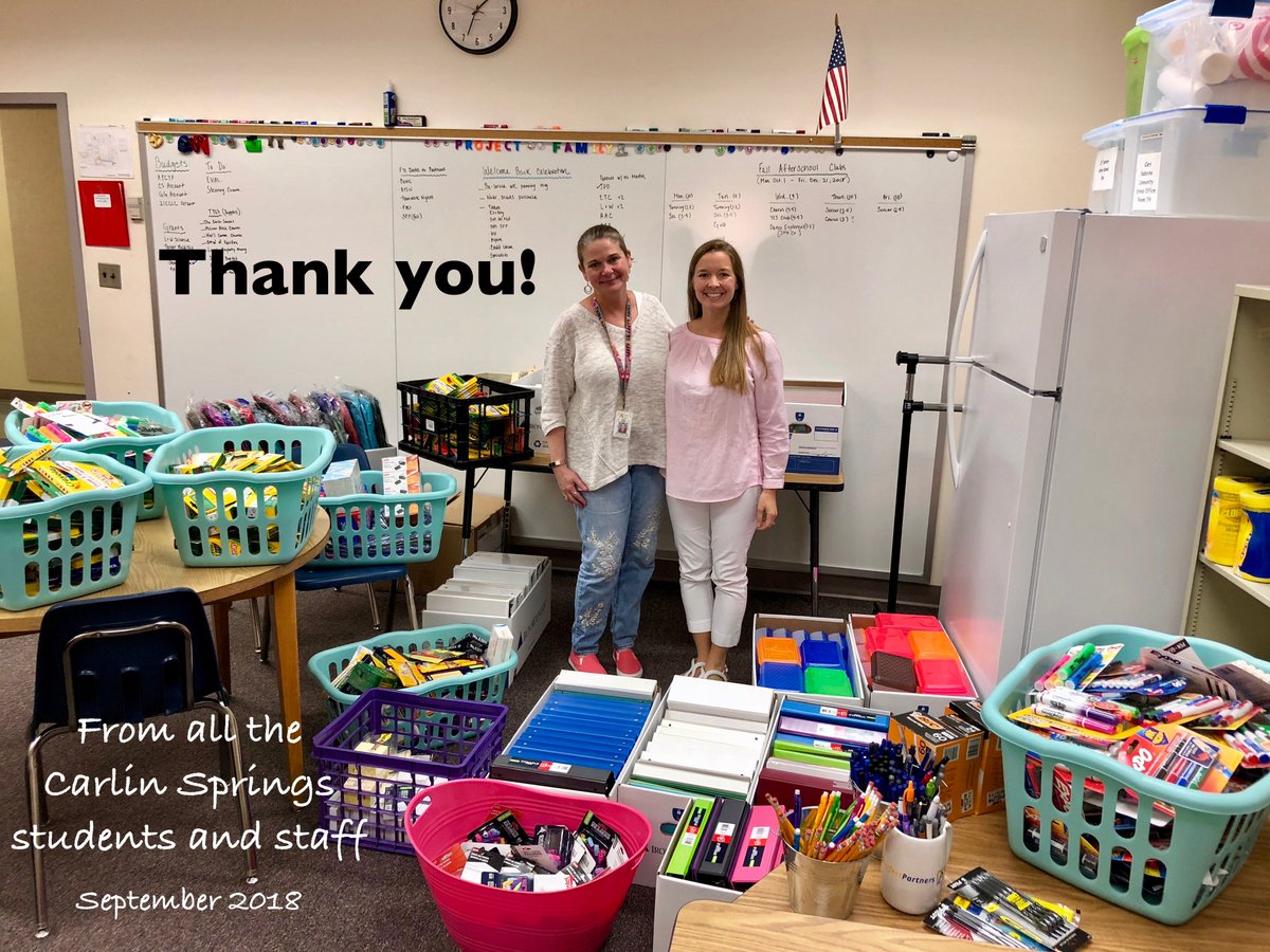 Vernee23's tweet photo. @DominionHosp Back to School Supply Drive in August!!  Staff and students were SO excited! #capldi5 https://t.co/EwrYXcj1sE