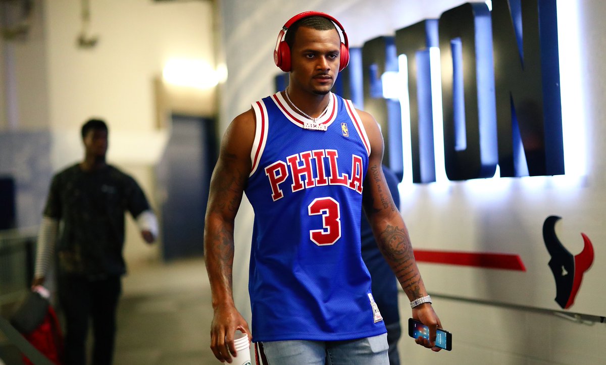 Stadium on X: Deshaun Watson's rocking an Allen Iverson jersey as