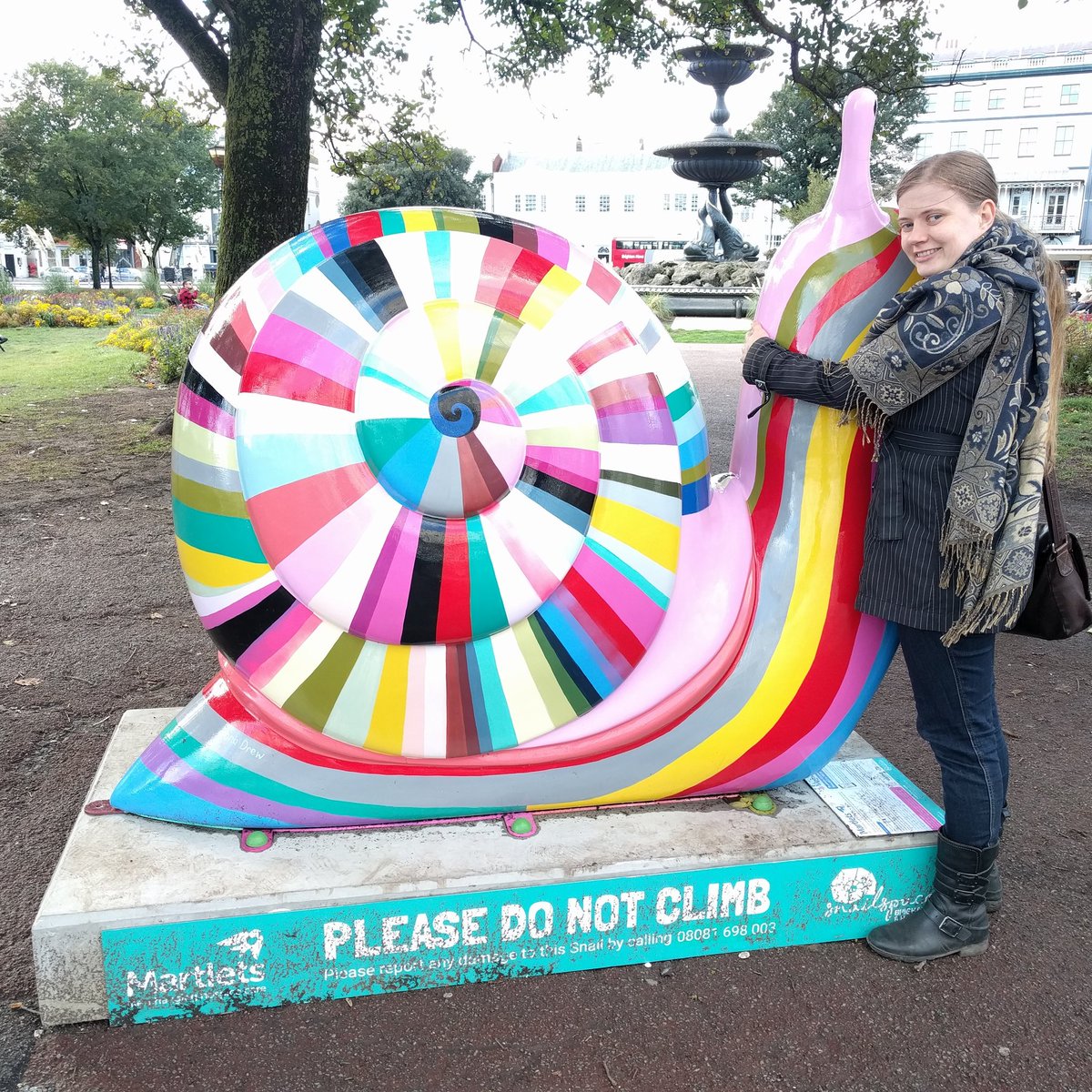 I know they say not to climb, but how about hugging? :D #Brighton #snail #hug #silly
