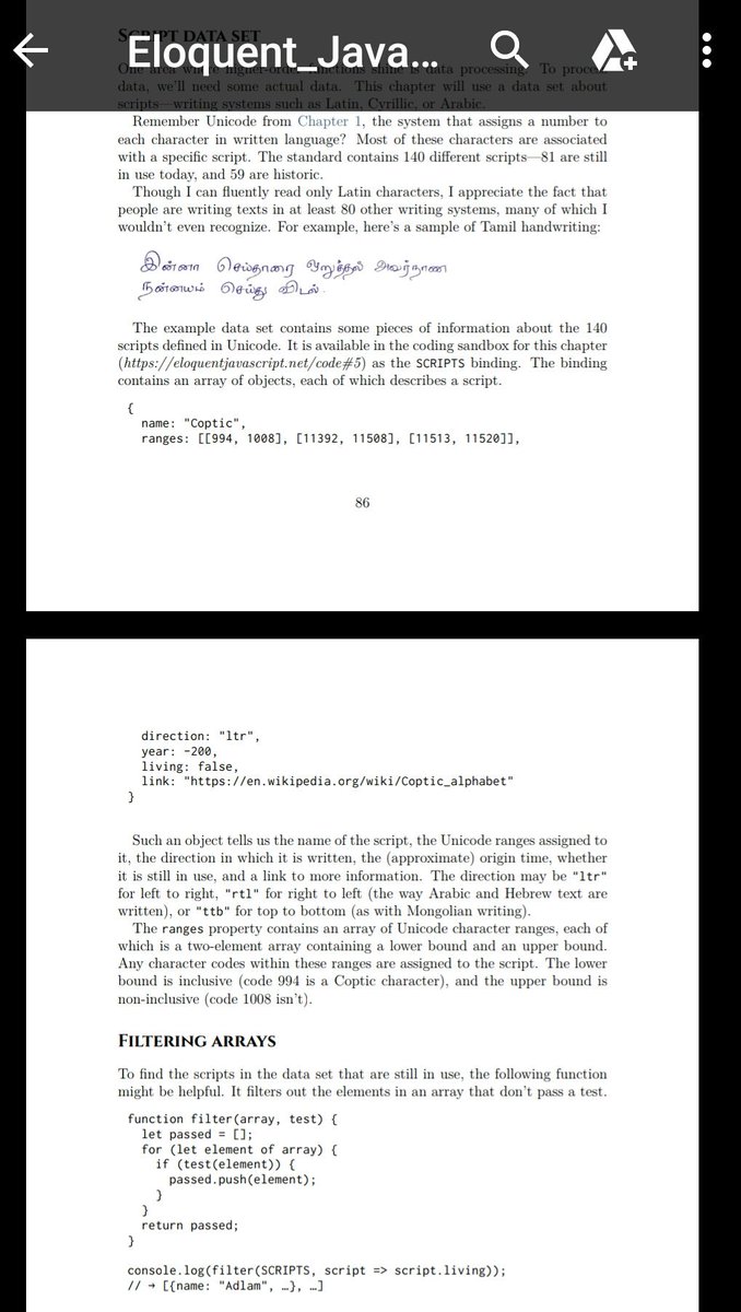 ranguskie's tweet image. So, had to refer js,..searched for best book and got #eloquentjs .. while referring examples, found this.. 😍😍😍 #tamil #thirukural ...@MarijnJH 🙏🙏 #javascript #JS
