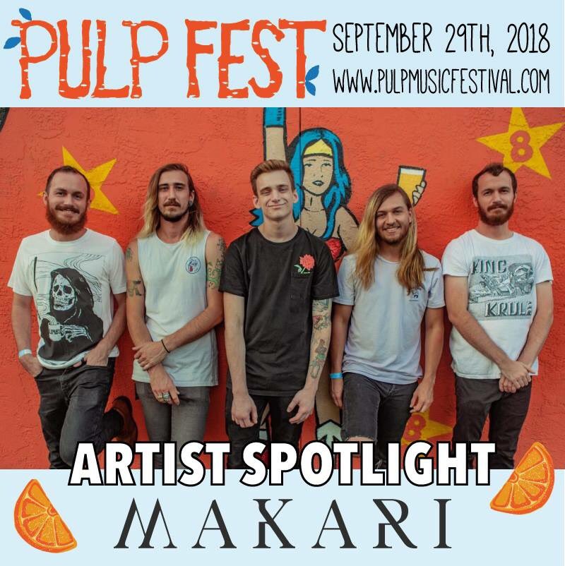 ARTIST SPOTLIGHT: @makariband - Sept 23, 2018. If you haven't heard, their LP "Hyperreal" is out now on <a href="/invoguerecords/">InVogue Records</a>. Its an awesome blend of genres fronted by the insanely captivating vocals of <a href="/andycizek/">Andy Cizek</a>. Be sure to give them a good listen and catch them at Pulp Fest!