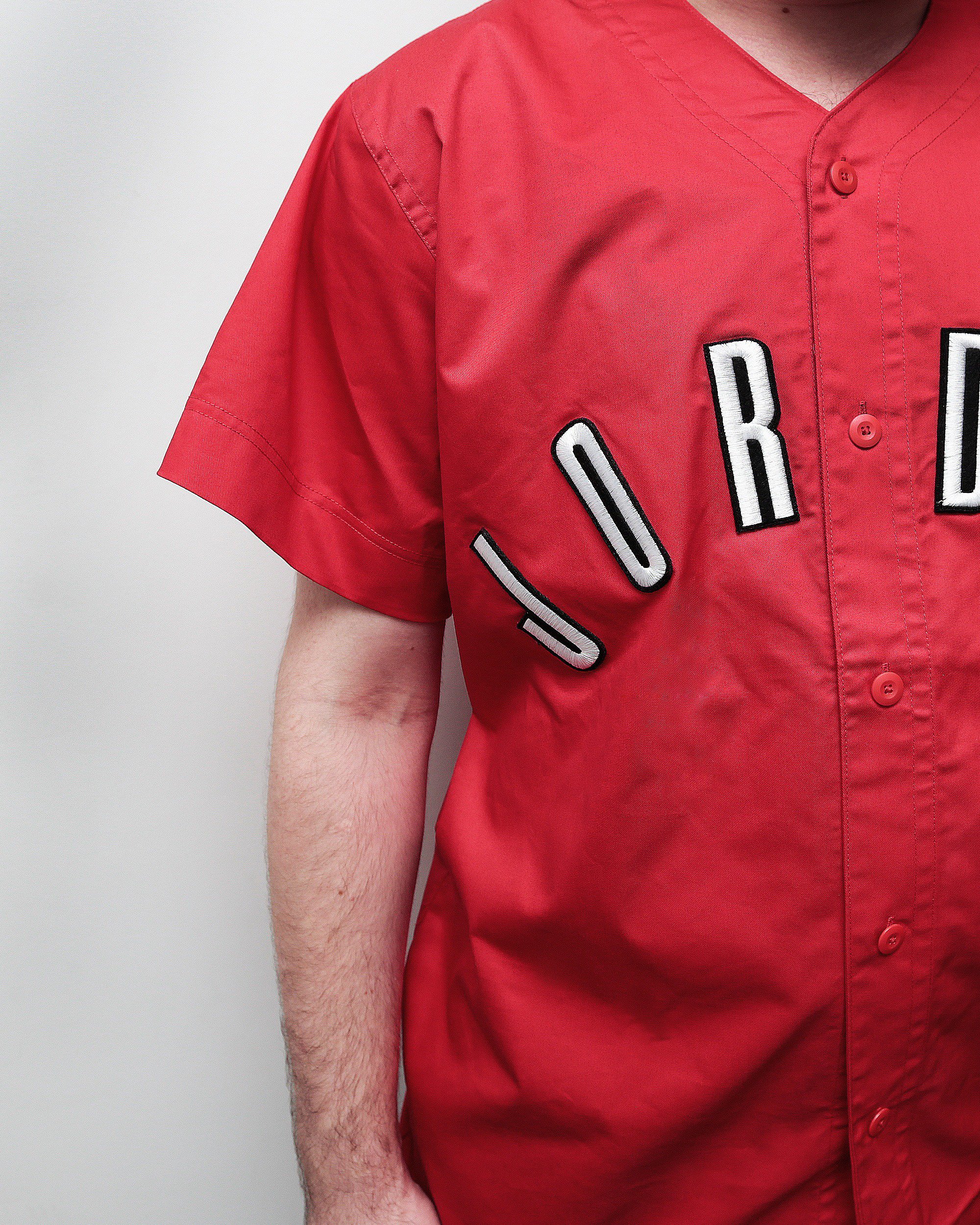 jordan red baseball jersey