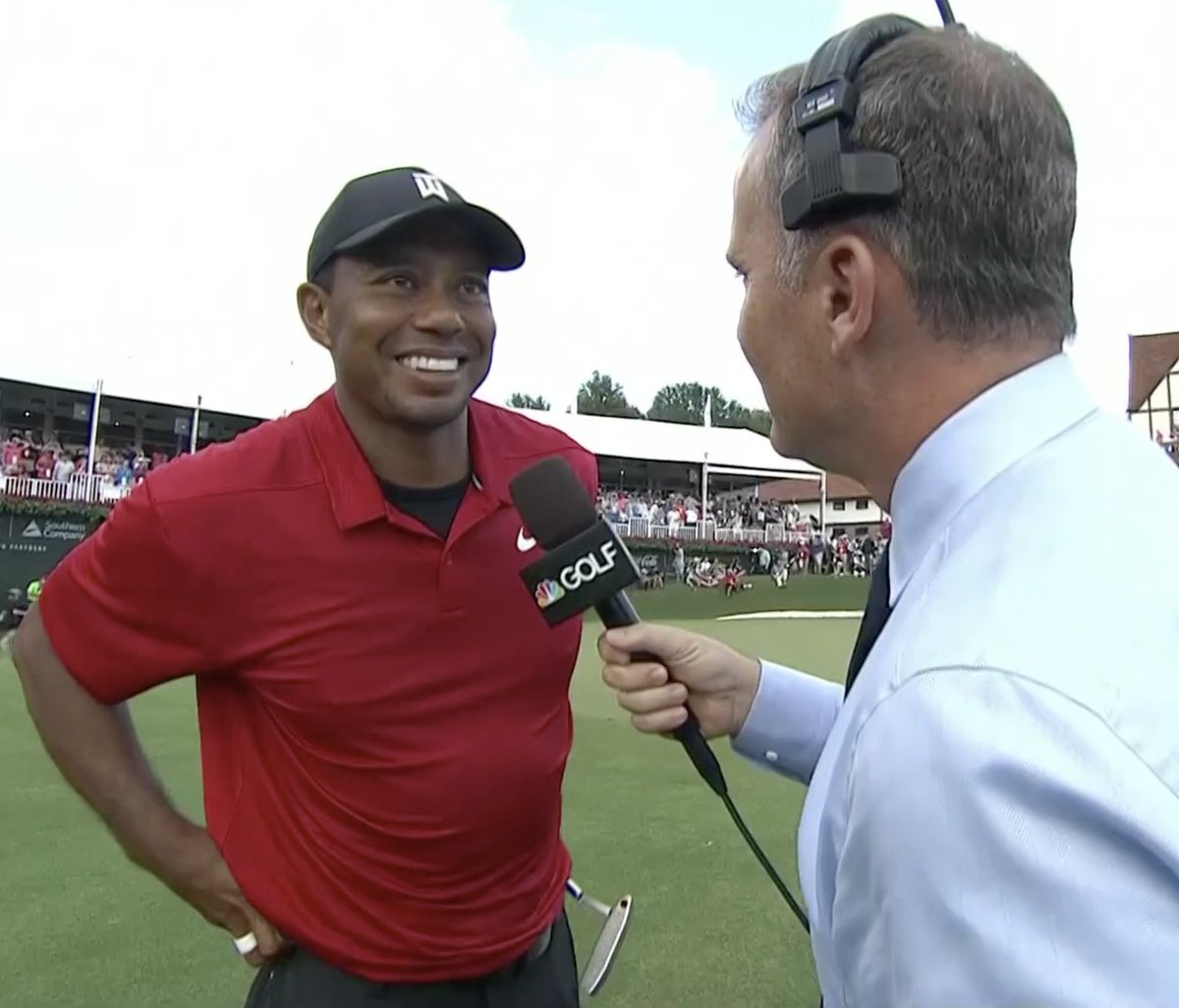 That smile! 

For the first time since 2013, and for the 80th time in his career, Tiger Woods finishes atop the leaderboard!!!
