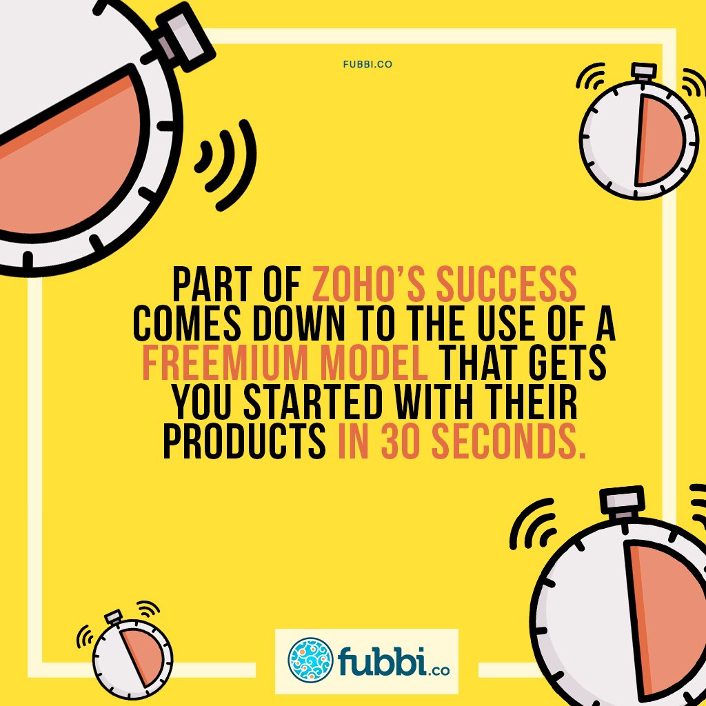 SophyMavridis's tweet photo. Part of Zoho’s success comes down to the use of a freemium model that gets you started with their products in 30 seconds. Want to know more? Go to => https://t.co/BgiWsEynLK #billiondollarbusiness #zohocorp #SaaSpowerhouse #reverseengineered #cloudcomputing #fubbico https://t.co/GI8jxgYD6s