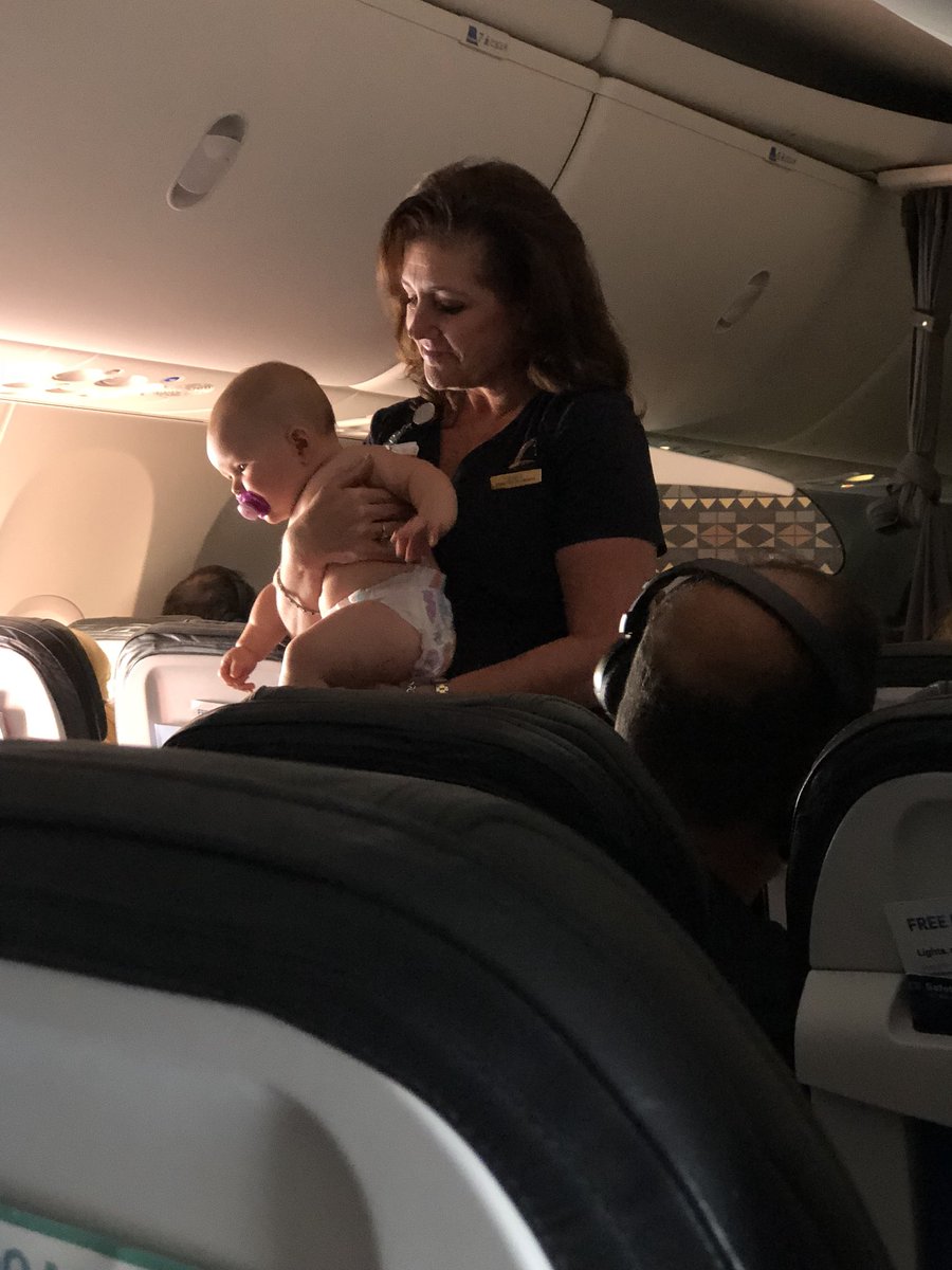 britcorbs's tweet photo. Long story short, I’ll never fly @United again so long as I can help it. This pic is from our @AlaskaAir flight last week - thanks to them for actually helping new parents. (Note, another dad alone w kid in middle row next to us too on #unitedairlines flight) https://t.co/NfT2NGfPX3