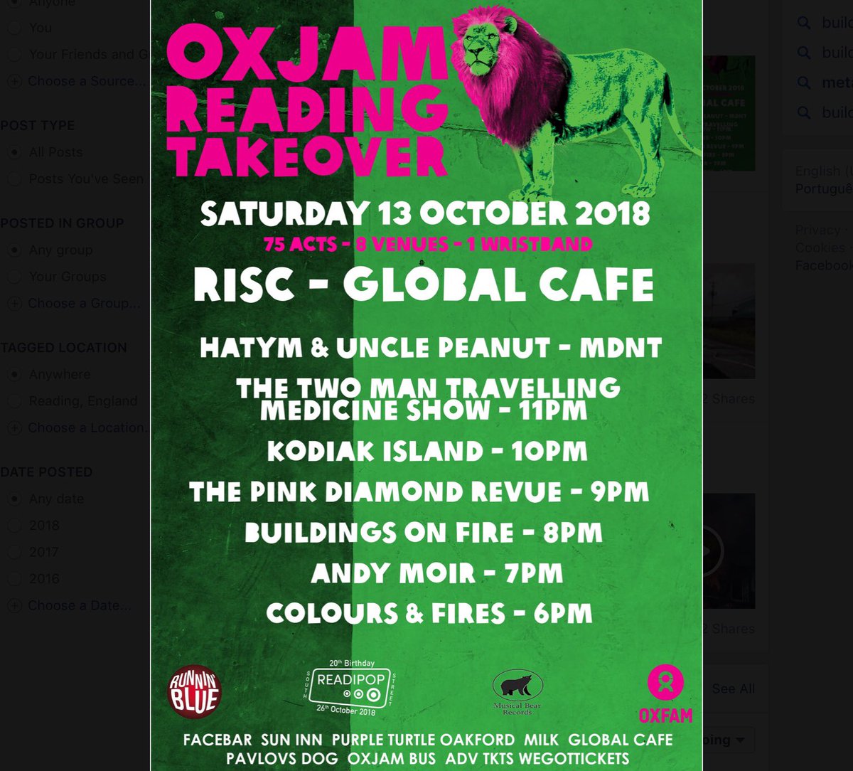 Ryanthorpe's tweet image. Am truly psyched to be playing @OxjamReading with Buildings on Fire facebook.com/buildingsonfire at @RISC_Reading. Looking forward to checking @PinkDiamondRevu @KodiakIsland1 @HATYMpunk. Check our EP buildingsonfire.bandcamp.com/releases #rdgmusic #rdguk