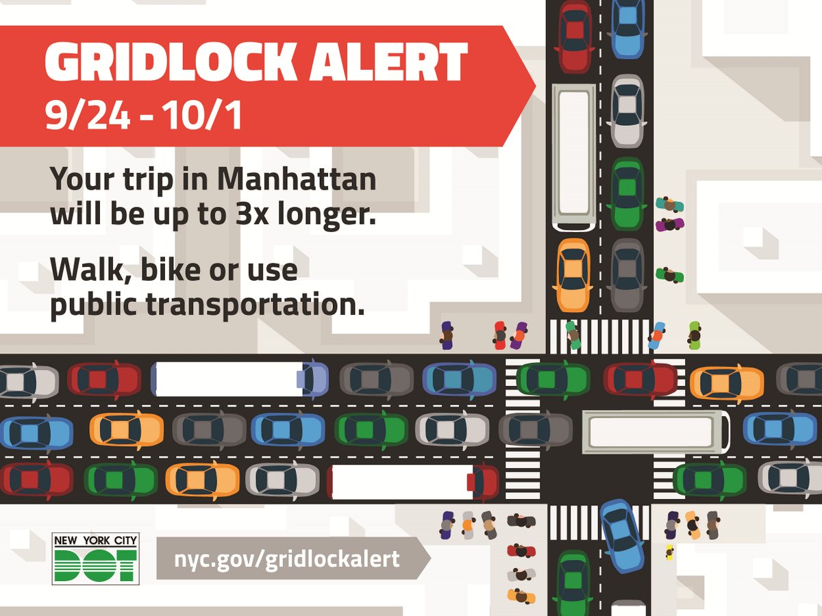 New York City 311 on X: Consider walking, biking, or using mass transit to  beat the traffic on Gridlock Alert Days for the month of November! Wednesday,  November 15 Thursday, November 16