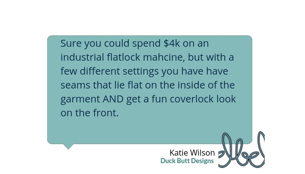 duckbuttdesigns's tweet image. "Unlike coversitiching, you don't *need* special machine for flatlocking if you have a serger." goo.gl/nw2FVY #dbdlove #Sewing #Flatlock #Overlock