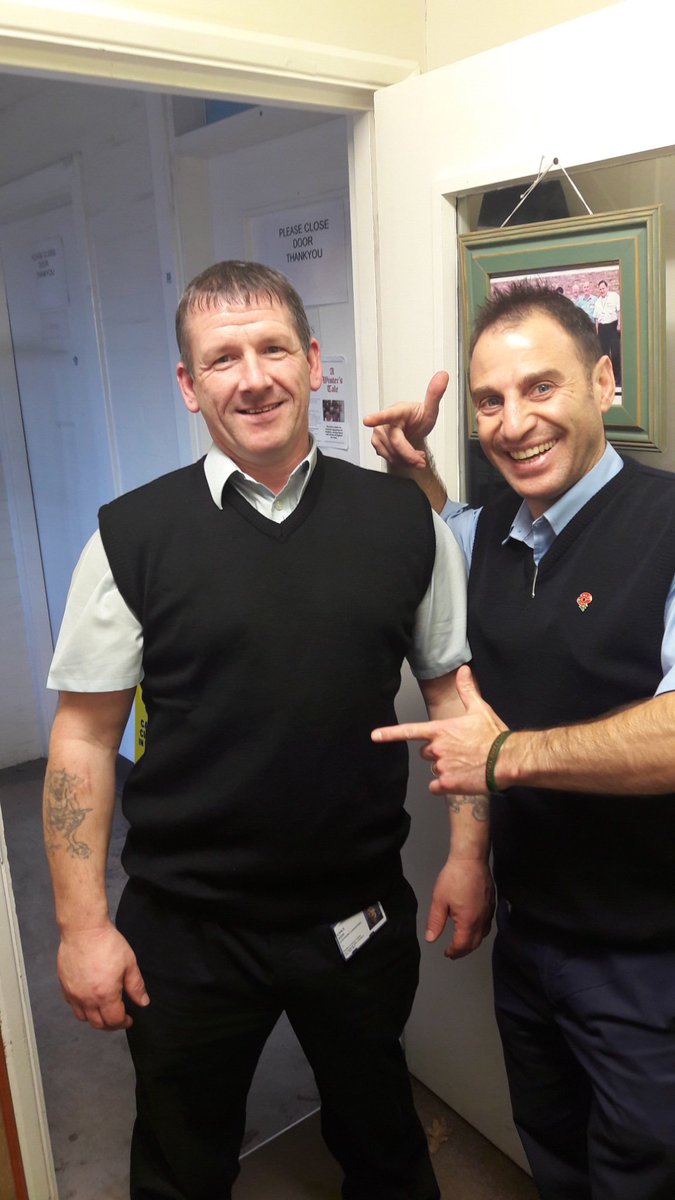 Our first tweet showing the two mad Charge hands Lance and Kevin modelling the winter tank tops ,bare below the elbows 😀<a href="/ULHT_News/">NHS United Lincs</a>