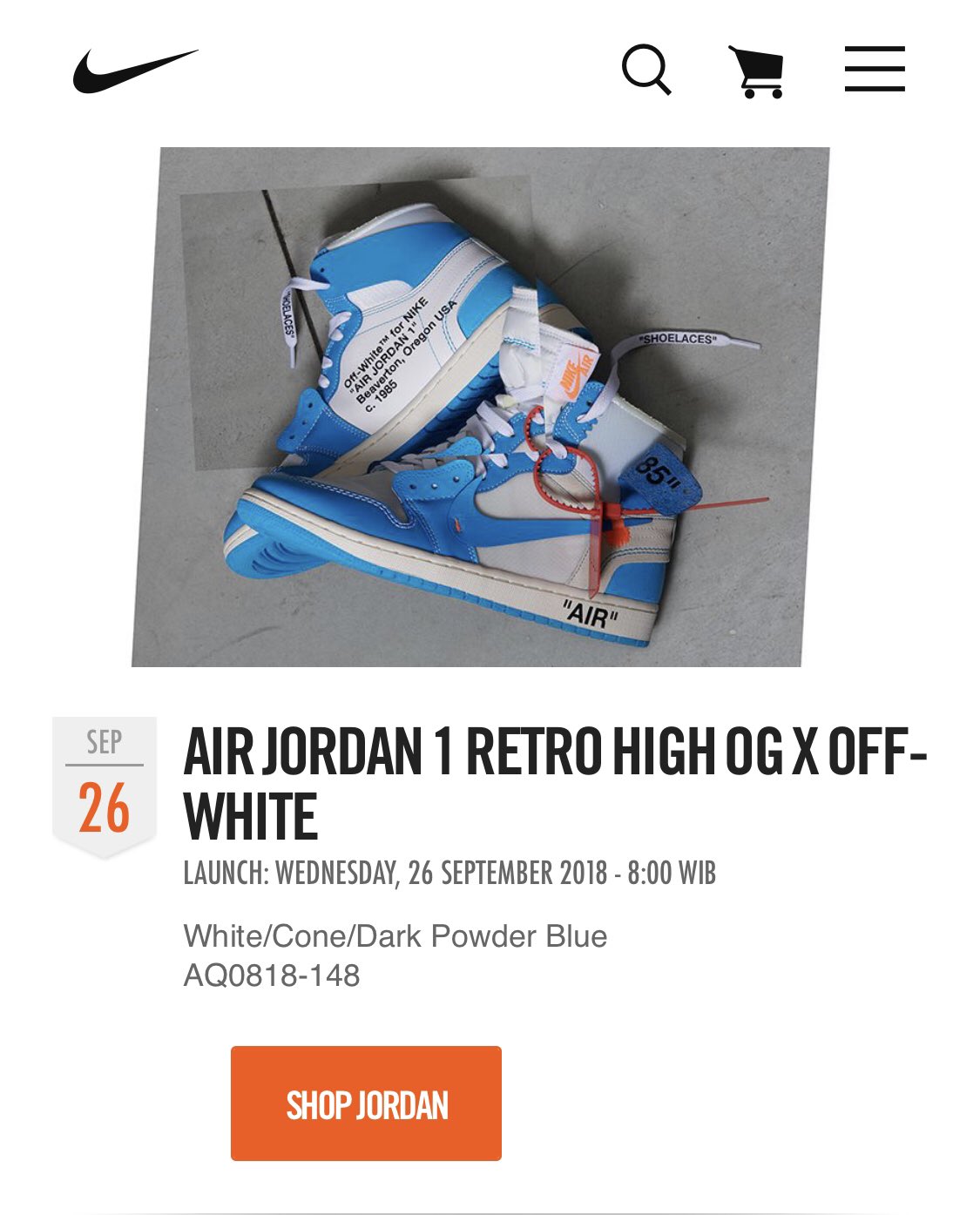 off white jordan 1 unc restock