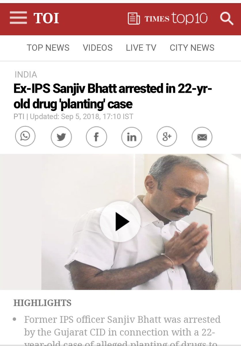 Subytweets's tweet photo. Am I the only one seeing the pattern and Modus operandi? #SanjivBhatt 
Old "cases" suddenly springing up? So can we revive 2002 Gujarat riot cases and Ishrat Jahan cases too
#VENDETTA #modimadedisaster https://t.co/M0OkhVY2CP