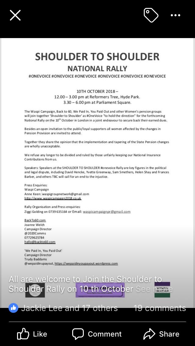 .#SocialistSunday please spread the word, ALL welcome, come meet #pension #injustice #activists stand with us! #WePaidInYouPayOut #waspi #backto60