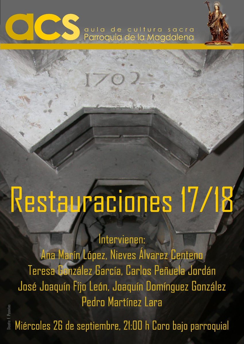 Carlospenjor's tweet photo. Restauraciones Parroquia de la Magdalena curso 2017-2018. #conservation #restauration #heritaje #patrimonio #sevilla @RPMagdalena @Hdad_Calvario https://t.co/haEkxwVM7c