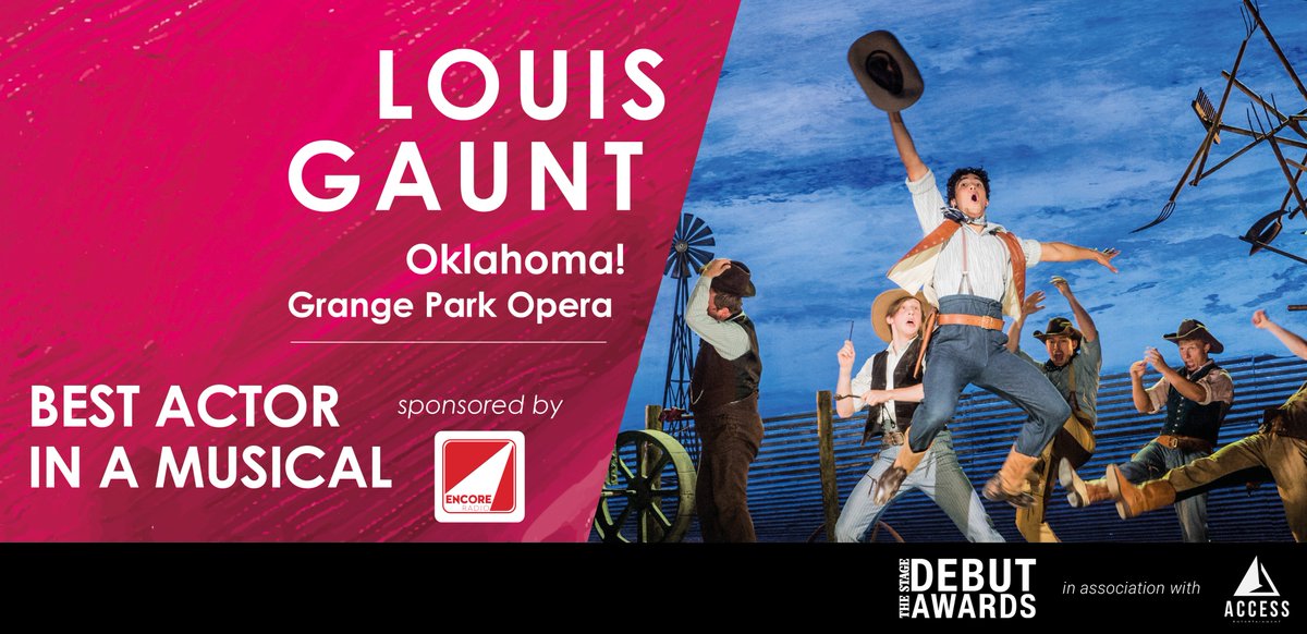 TheStage's tweet image. Congratulations to Louis Gaunt! Winner of Best Actor in a Musical, sponsored by @EncoreRadioUK, at The Stage #DebutAwards 2018, in association with Access Entertainment. The award is presented by our associate editor Mark Shenton.