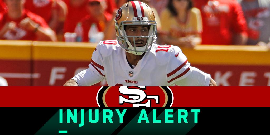 Jimmy Garoppolo carted off field: https://t.co/9yPhoMuhBi #SFvsKC.