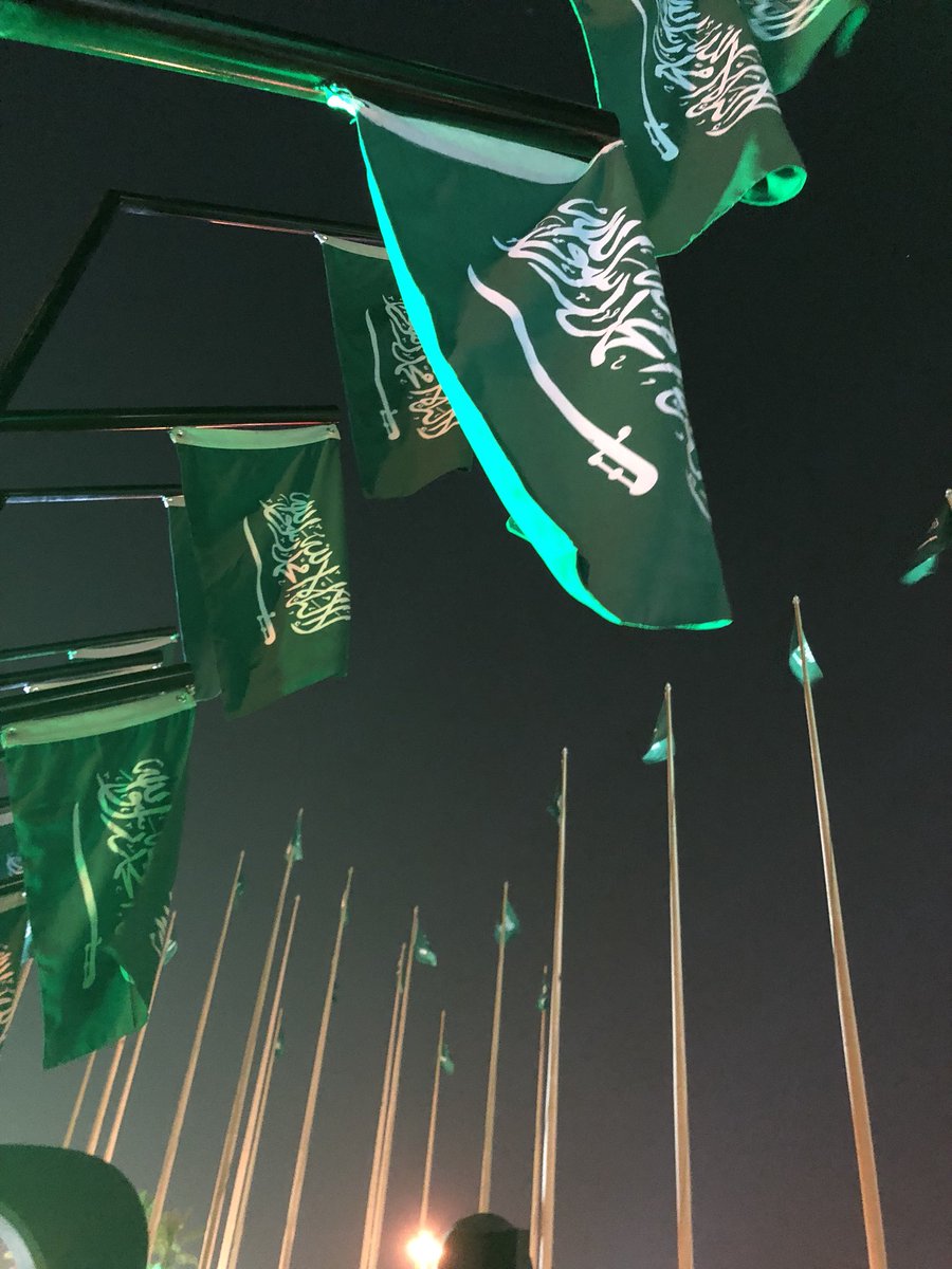 #لا_يوقفنا_شي من ان يكون كل فرد منّا شامخاً بمساهماته لخير وازدهار بلادنا ليستمر بريق وطننا كجمال هذه البيارق الخفاقة 💚