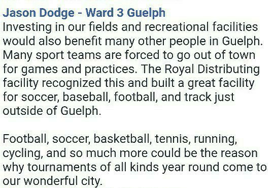 Dodge_Ward3's tweet photo. (3/3) Received some questions on how exactly investing in our sports and rec facilities can help #Guelph. Too much to list, but here's some real life examples! #DrivenForWard3 https://t.co/xjTZ8wx5t5