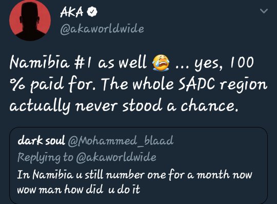 Sello_Makgotho's tweet photo. @akaworldwide ISSA LEGEND FAM !!
I just cannot right now, I'm in tears laughing wow 😂😂😂😂😂😂😂😂😂😂😂😂 
AKA paid my eyes to drop tears in laughter tonight so I can fuck with his sarcasm.  
#Megacy we are lead.👏👏👏👏👊👊 https://t.co/NL4jbOTSHk