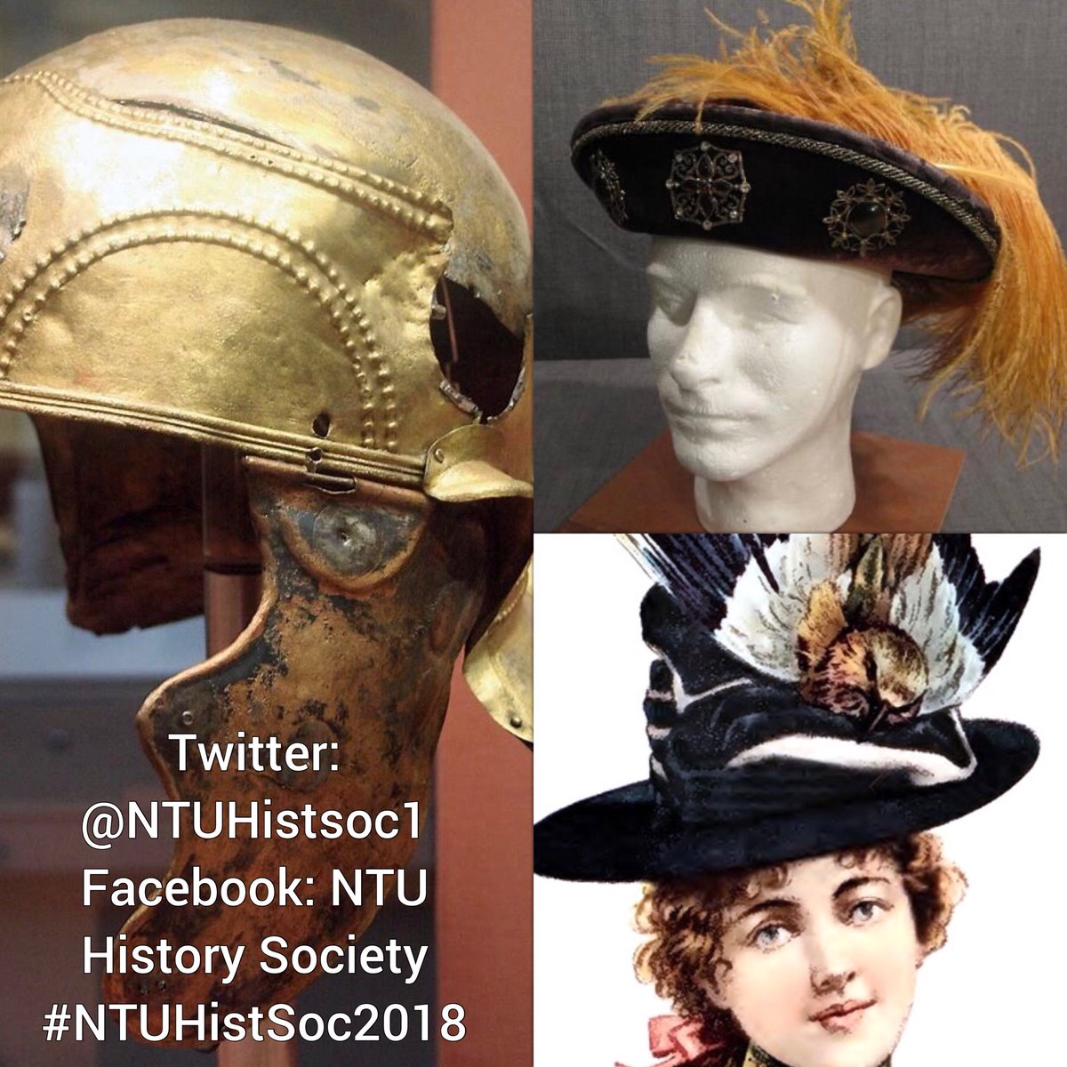 Come along to the NTU Fresher’s Fairs and have your picture taken with A Touch of History’s historic hats and helmets. Post the picture during freshers week + one of the links below to be entered into a competition. Prize for the best picture! Members only £5 to be paid by Sunday