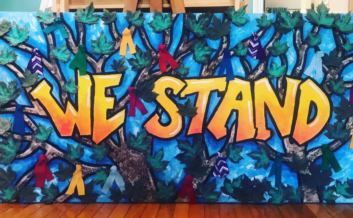 RTMSVisualArts's tweet image. “We Stand”... Ruth Thompson’s 2018/19 theme. Putting a few final touches on this Arts Council project!  #wishtree