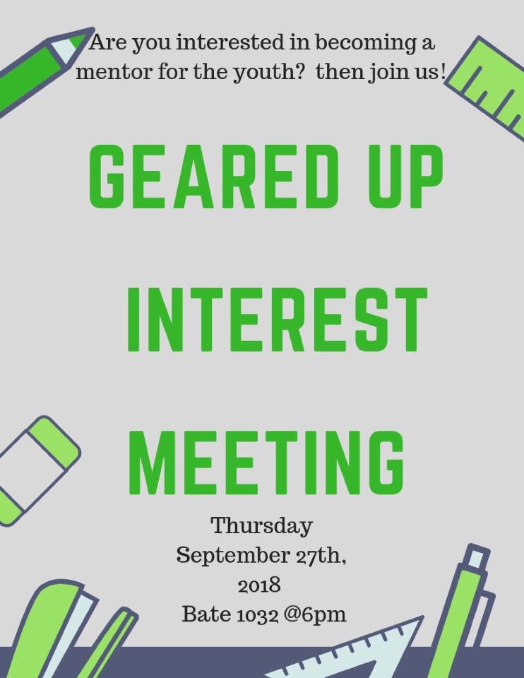 If you would like to become a mentor and learn more about Geared Up, our first interest meeting will be THURSDAY at 6pm in Bate 1032. We will also be having our first general body meeting TUESDAY at 6pm in Bate 1012‼️‼️ #ecu22 #ecu21 #ecu20 #ecu19