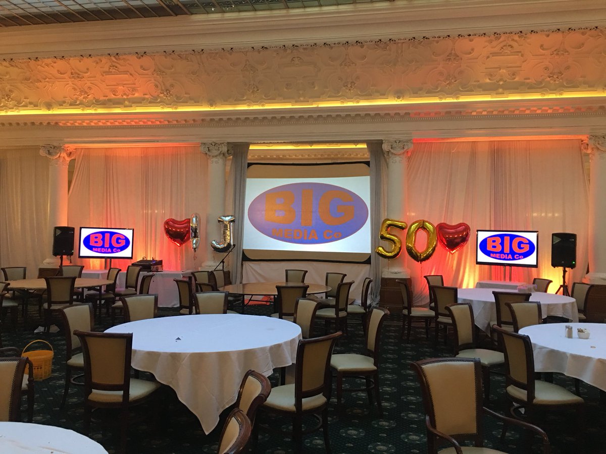 BigMediaCo's tweet photo. Here’s what we’ve been up to today, screens and PA and lighting for a 50th anniversary @OldSwanHotel https://t.co/dMhscWVqpA