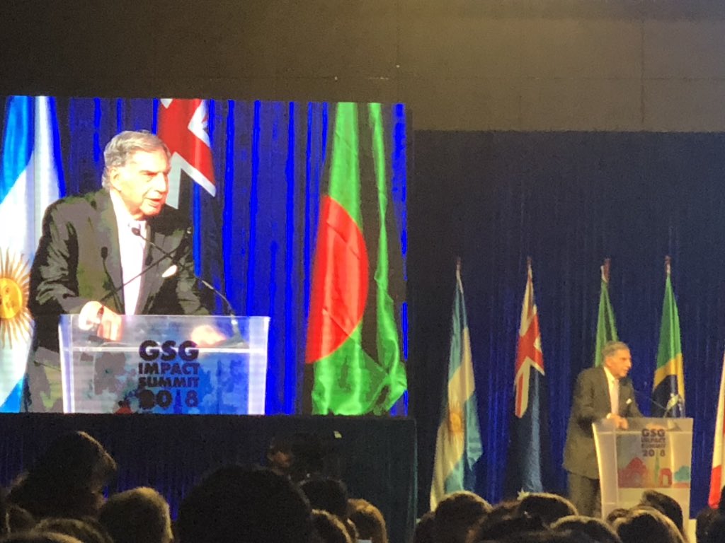 robertddunn's tweet photo. @RNTata2000 at the GSG Impact Summit 2018 in Delhi. #PowerOfImpact  A massive force for philanthropy and impact investment in India. Inspiring others to use commercial capital for a better world. Doing good while making money. #impactrevolution https://t.co/YDAojV0VC1