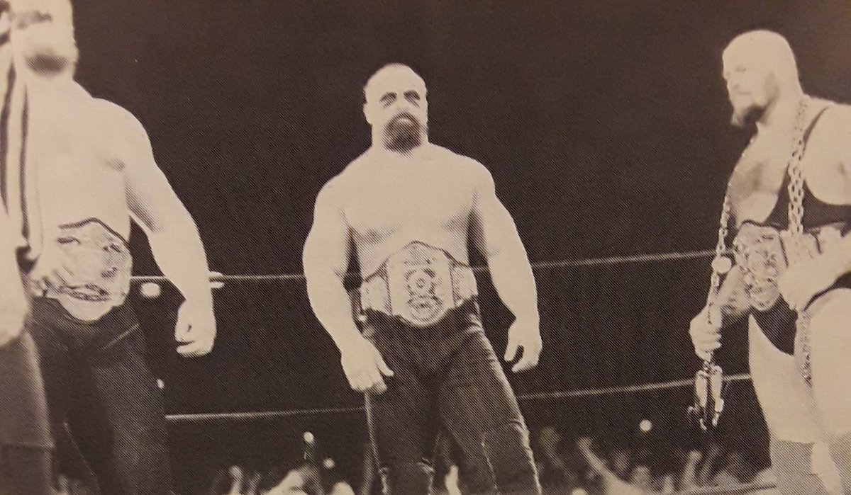 WrestlingIsKing's tweet image. Warlord,Barbarian and Ivan Koloff as NWA Six-Man Tag Team Champions.1988.