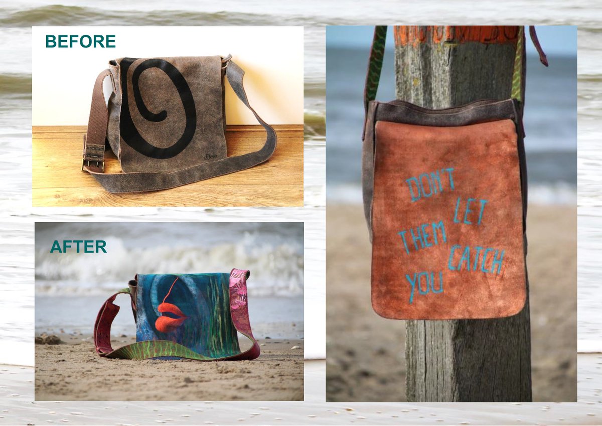<a href="/MikaKunst/">MikaKunst</a> Freestyle MikaKunst op je tas laten beschilderen? voor meer details bel 06-49979782 of mail naar mika_chu@quicknet.nl #zee #kunst op je tas #lederentassenkunst #vissen #painting #lifestile #vrijheid #ociaan #kleurrijk #musthave #uniek #makover